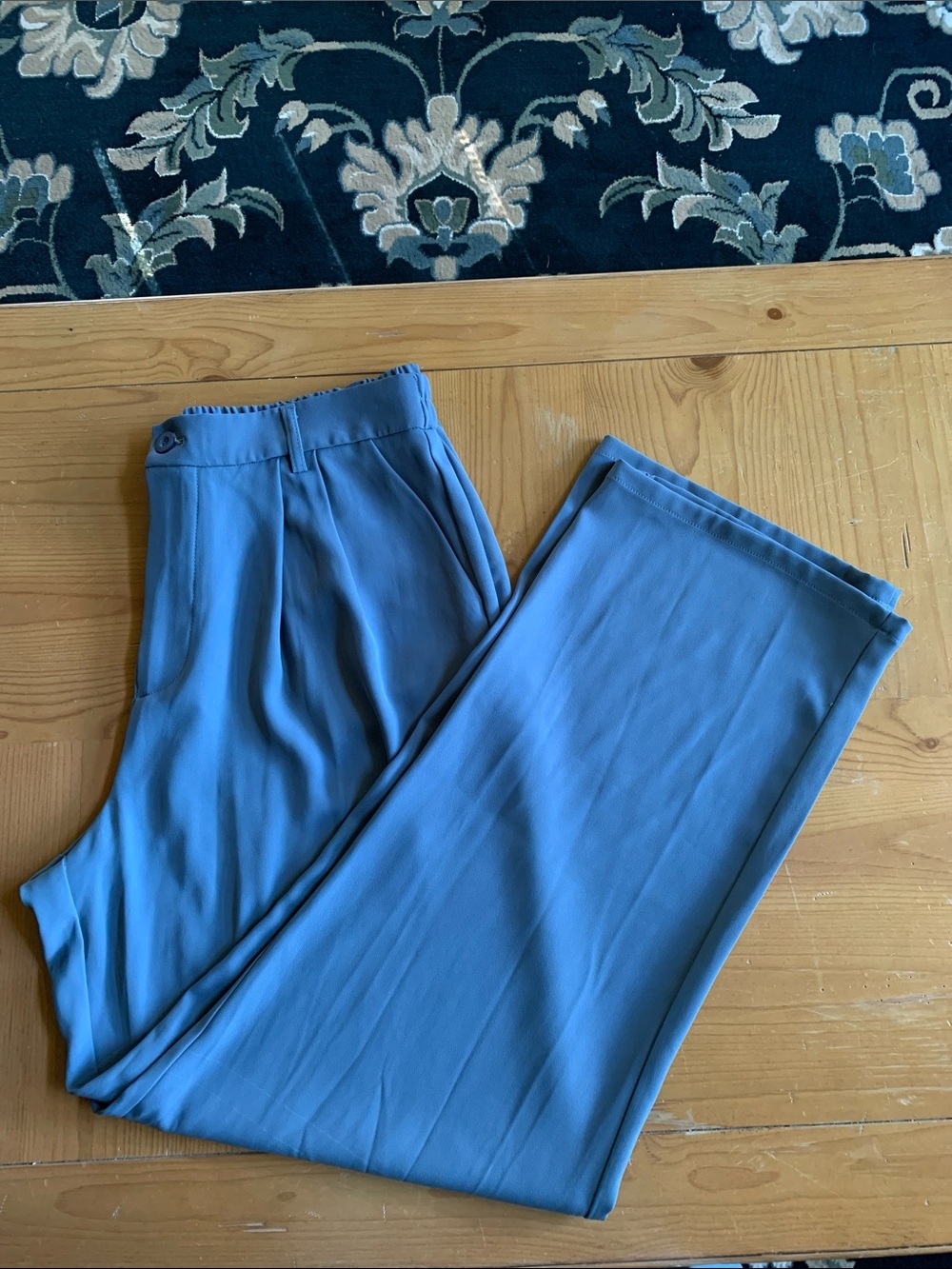 Rewash Wide-Leg Trousers in Blue